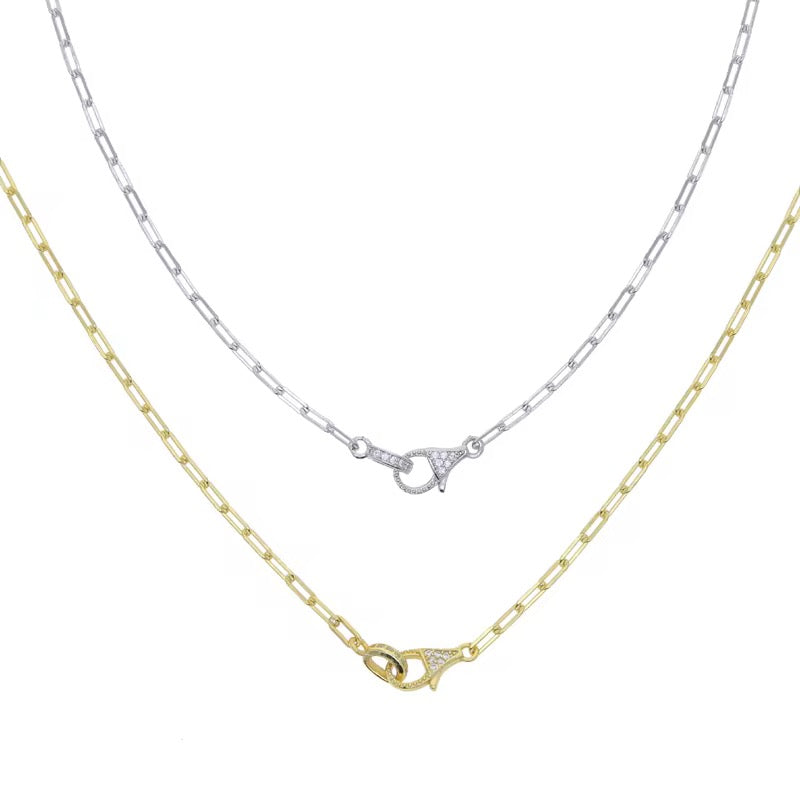 Clasp paper clip necklace
